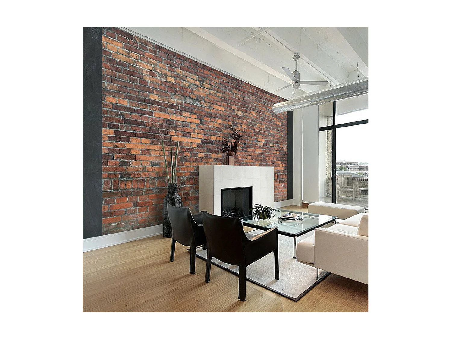 Papier Peint "Vintage Wall Red Brick" 210 x 300 cm