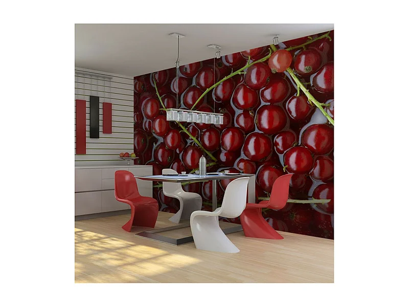 Papier Peint "Groseilles Rouges dans l'Eau" 270 x 350 cm