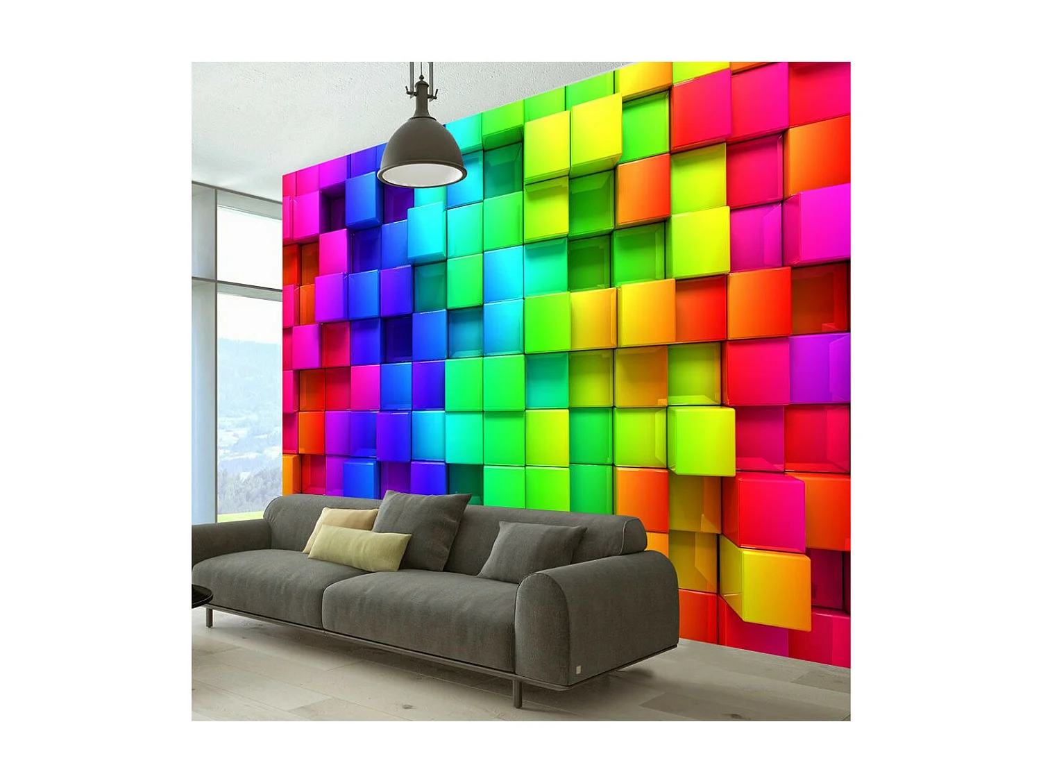 Papier Peint "Colourful Cubes" 70 x 100 cm