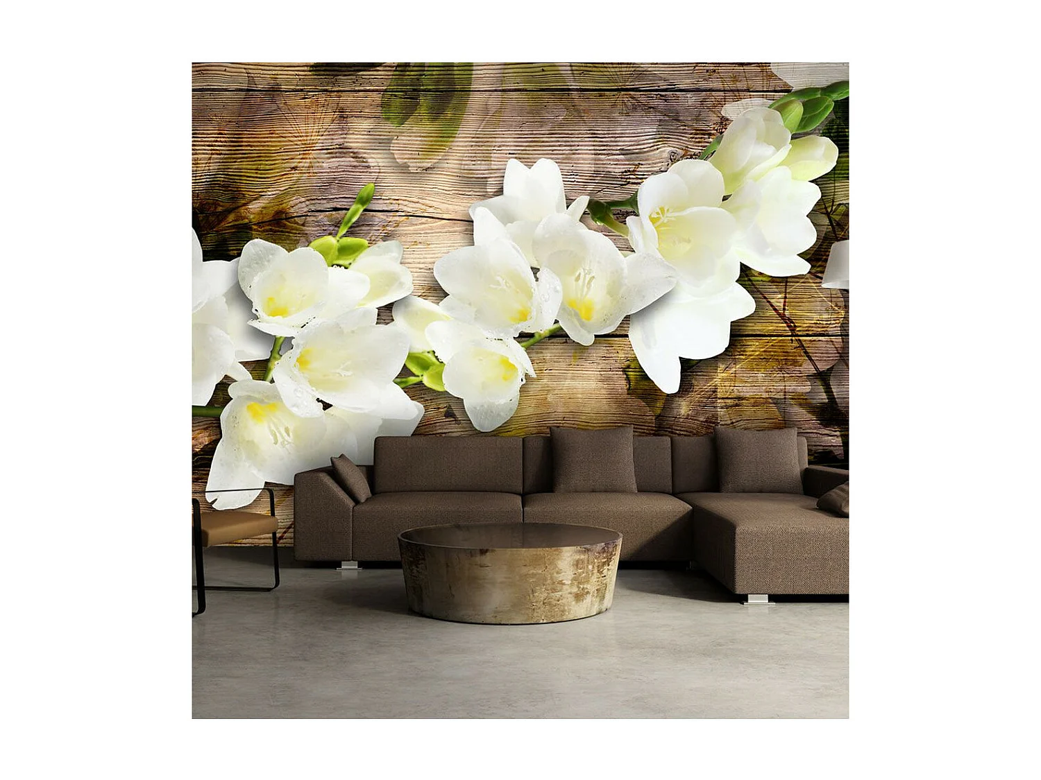 Papier Peint "Freesia on Wood" 280 x 400 cm