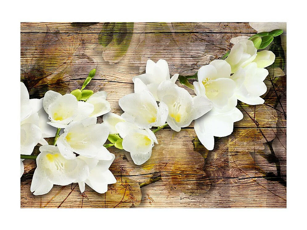 Papier Peint "Freesia on Wood" 280 x 400 cm