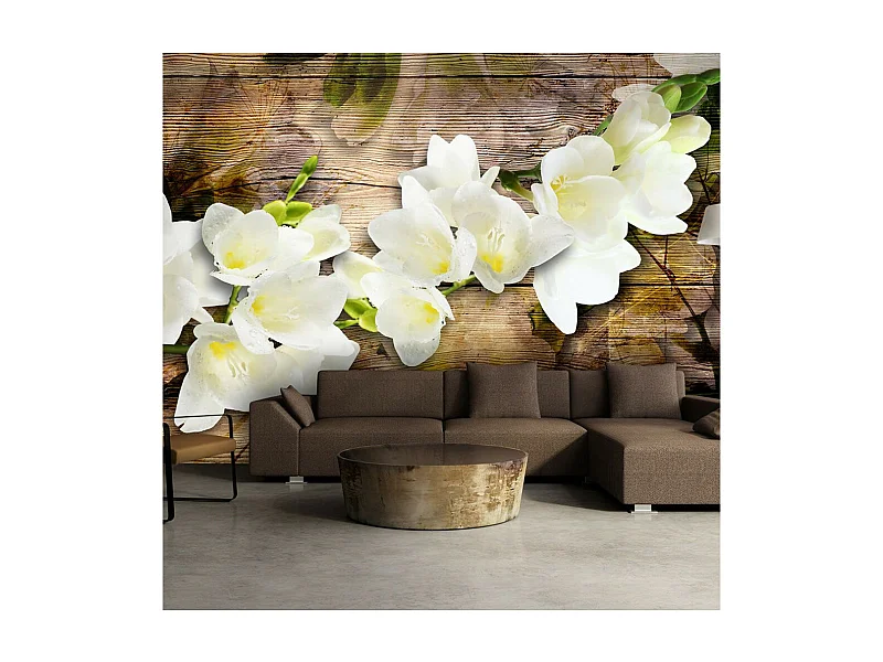 Papier Peint "Freesia on Wood" 280 x 400 cm