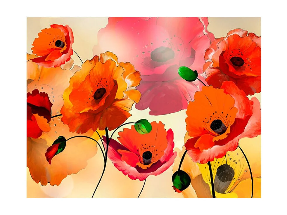 Papier Peint II "Velvet Poppies" 154 x 200 cm