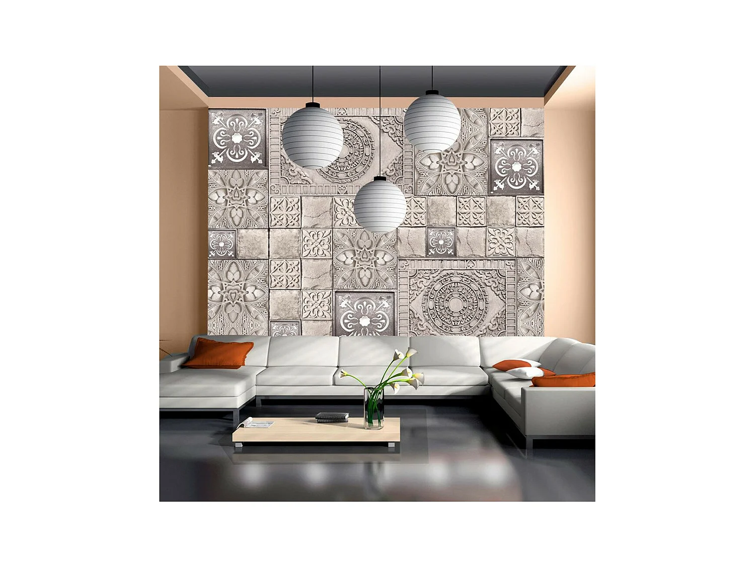 Papier Peint "Carreaux de Pierre" 245 x 350 cm