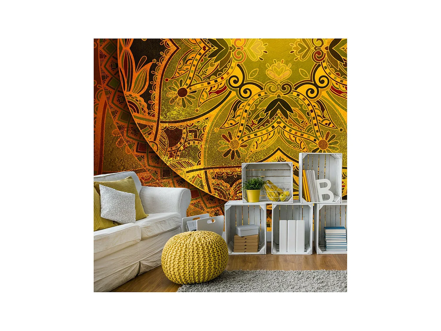 Papier Peint "Mandala : Golden Poem" 210 x 300 cm