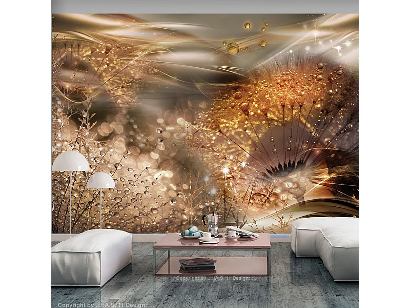 Papier Peint "Dandelions' World Gold" 140 x 200 cm