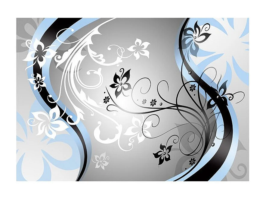 Papier Peint "Art Flowers Blue" 210 x 300 cm