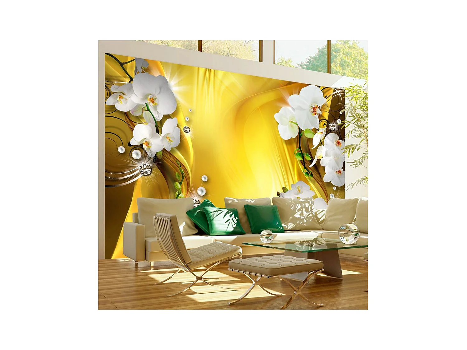 Papier Peint "Orchid in Gold" 175 x 250 cm