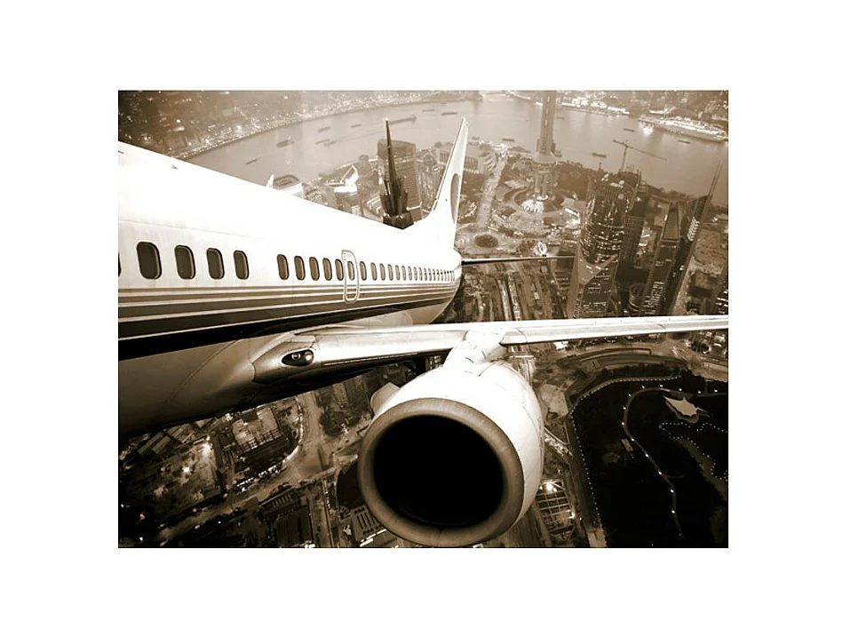 Papier Peint "Avion Décollant de l'Aéroport" 154 x 200 cm