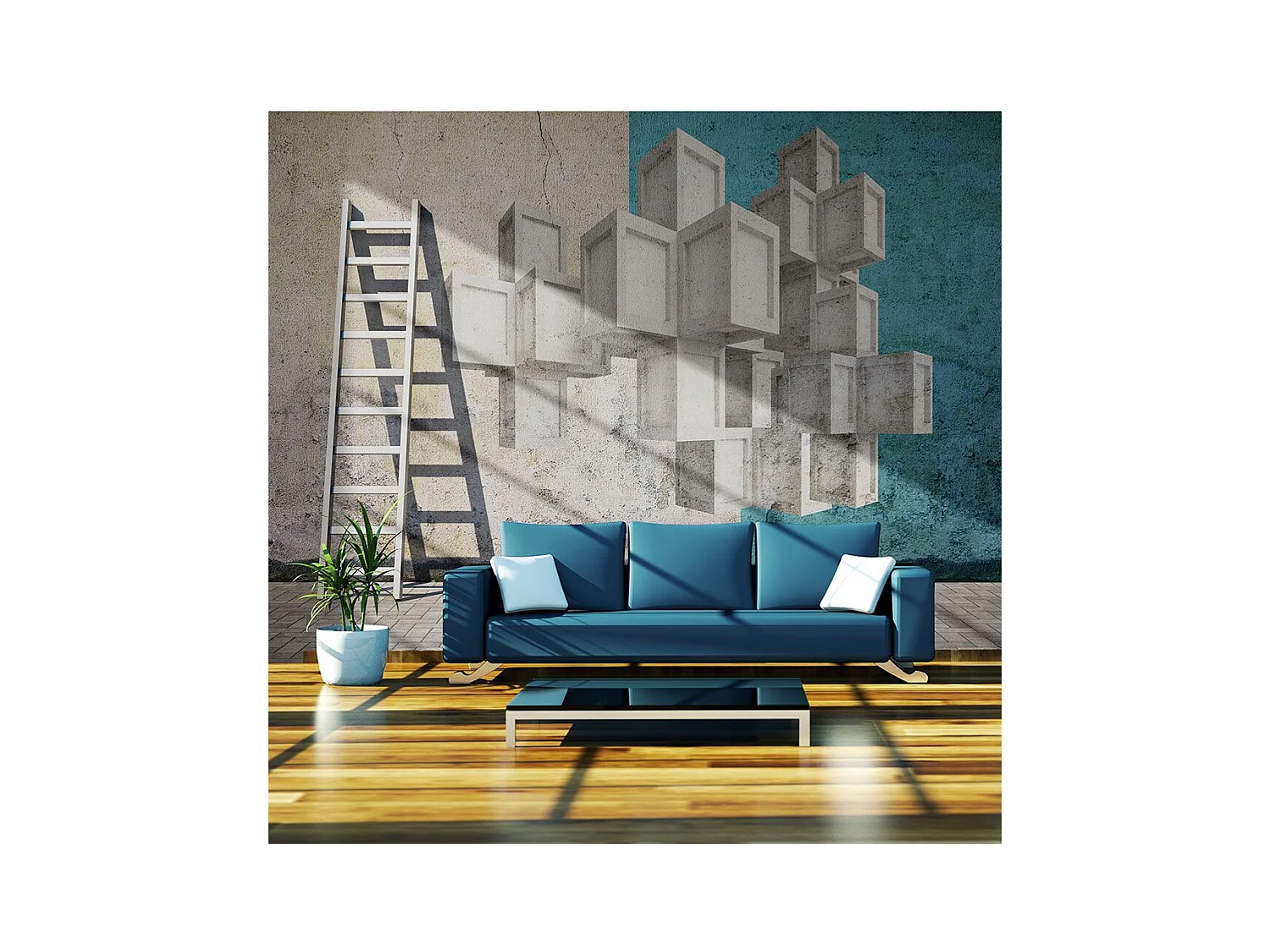 Papier Peint "Street Art : Illusion D'optique" 154 x 200 cm