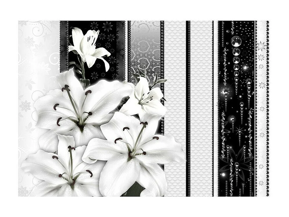 Papier Peint "Crying Lilies in White" 105 x 150 cm