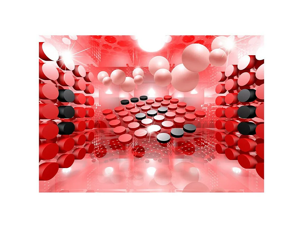 Papier Peint "Playing in Red & Black" 70 x 100 cm