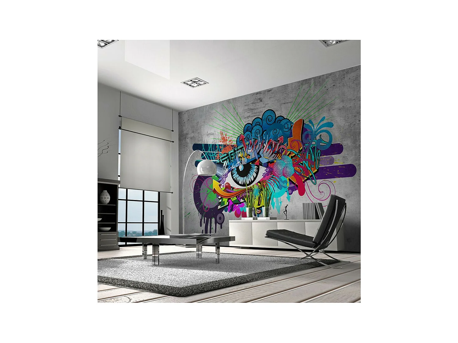 Papier Peint "Graffiti Eye" 105 x 150 cm