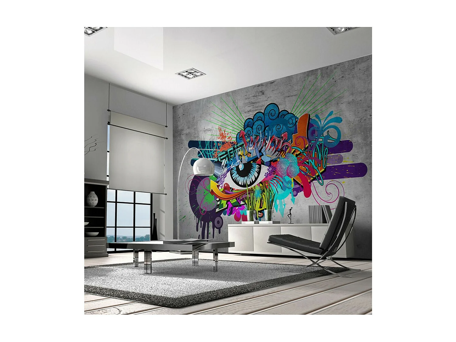 Papier Peint "Graffiti Eye" 105 x 150 cm