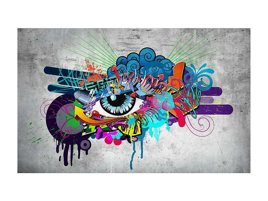 Papier Peint "Graffiti Eye" 105 x 150 cm