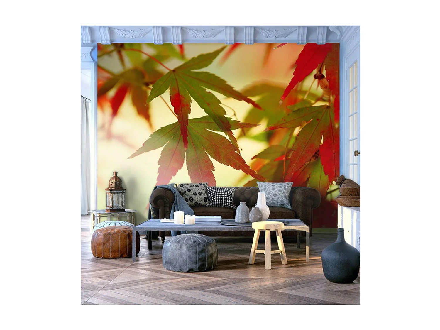 Papier Peint "Feuilles Colorées" 270 x 350 cm