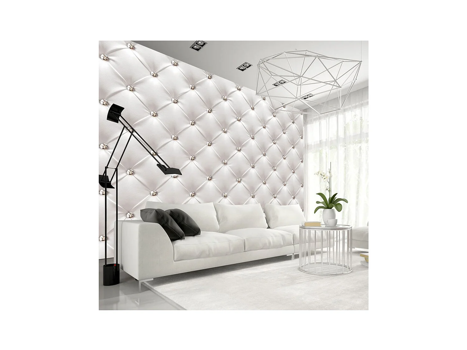 Papier Peint "White Elegance" 70 x 100 cm