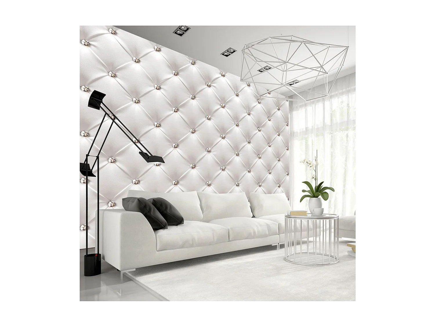 Papier Peint "White Elegance" 70 x 100 cm