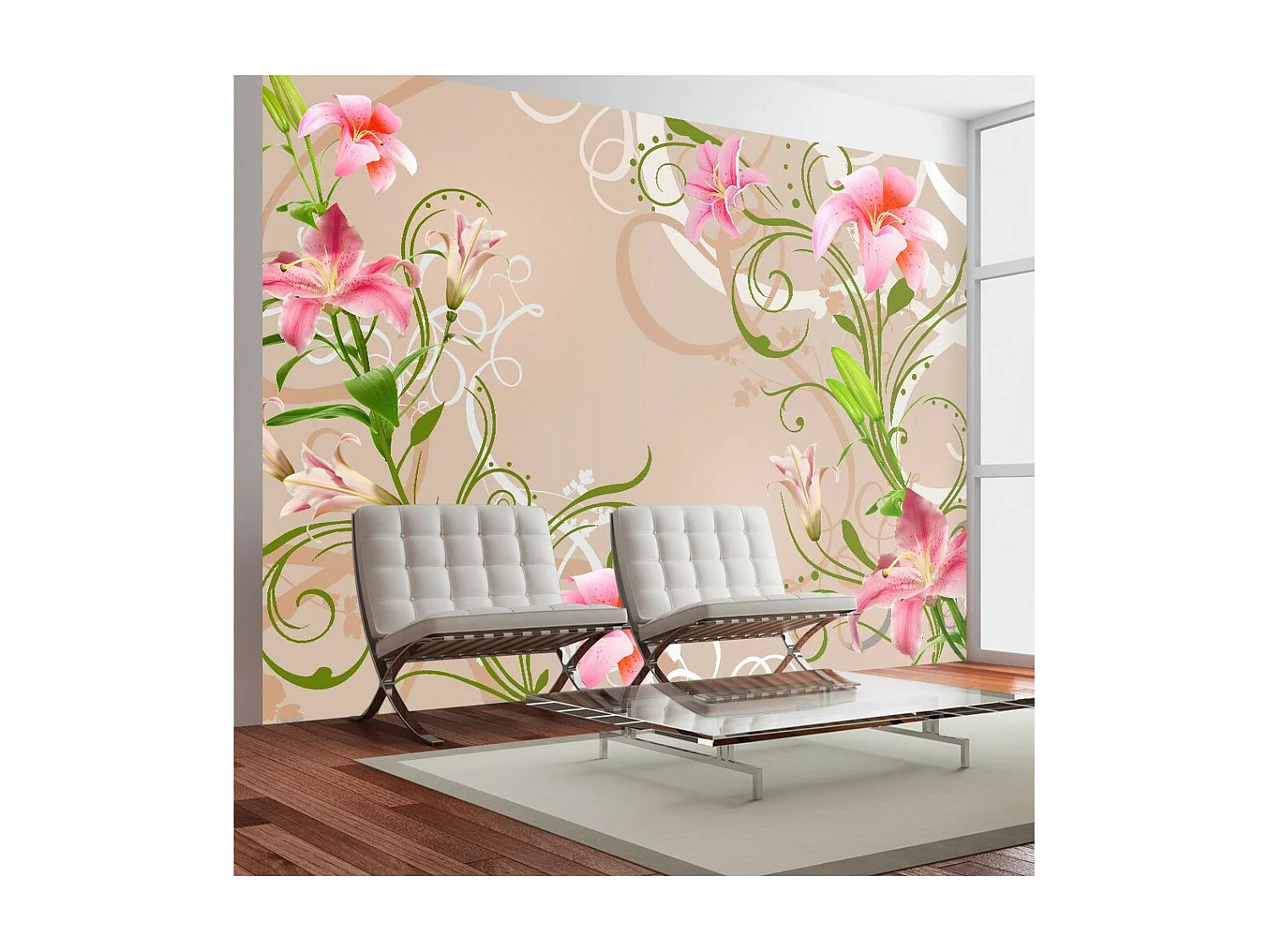 Papier Peint "Subtle Beauty of the Lilies" 105 x 150 cm