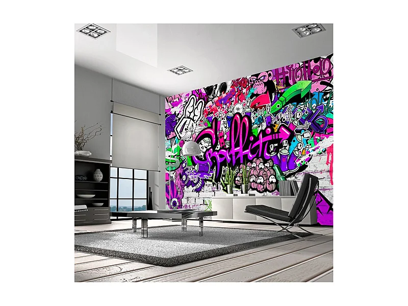 Papier Peint "Purple Graffiti" 175 x 250 cm