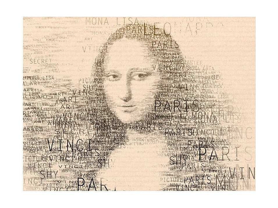 Papier Peint "Mona Lisa : Portrait en Lettres" 193 x 250 cm