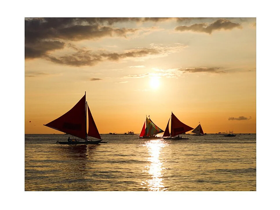 Papier Peint "Voiliers Coucher de Soleil" 231 x 300 cm