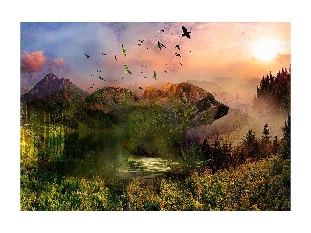 Papier Peint "Bear in the Mountain" 105 x 150 cm