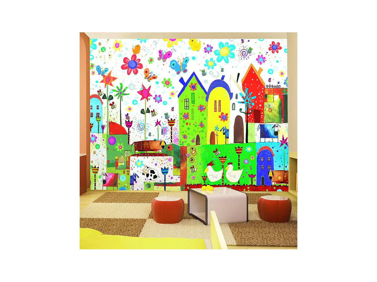 Papier Peint "Happy Farm" 105 x 150 cm