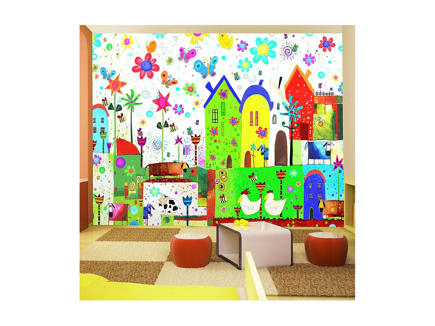 Papier Peint "Happy Farm" 105 x 150 cm