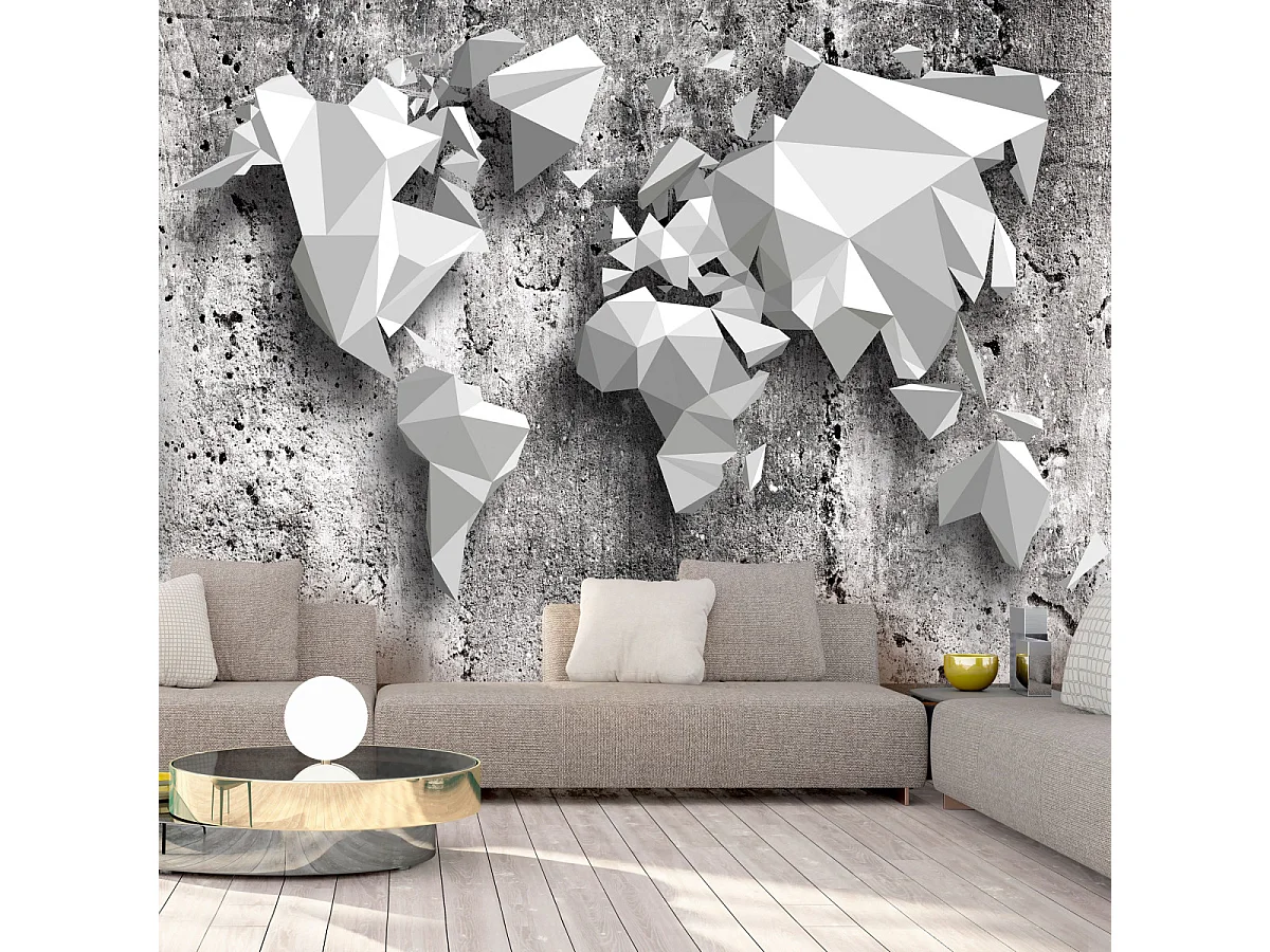 Papier Peint "World Map : Origami" 140 x 200 cm