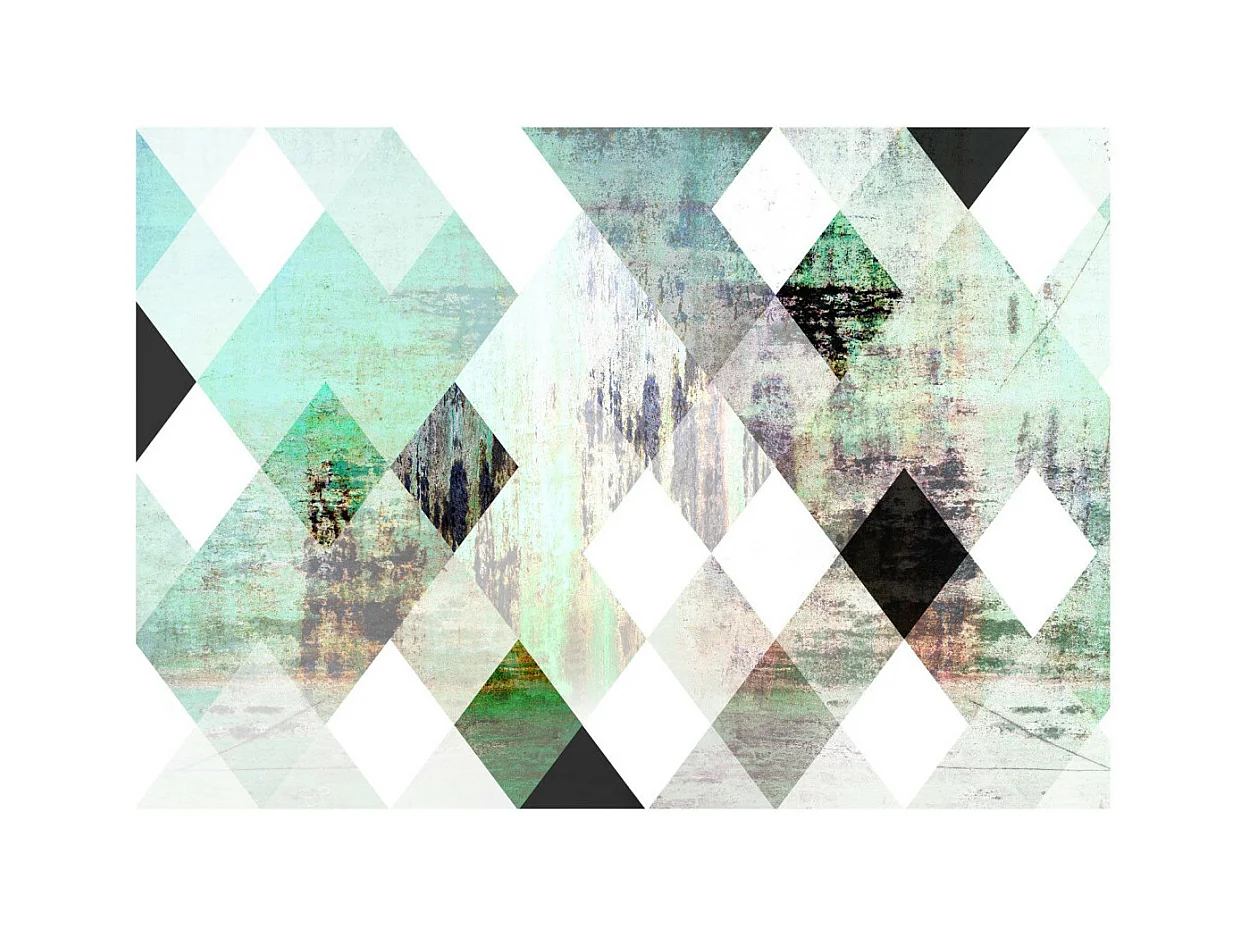 Papier Peint "Rhombic Chessboard Green" 70 x 100 cm