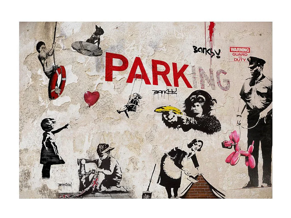 Papier Peint "Banksy - Graffiti Collage" 105 x 150 cm