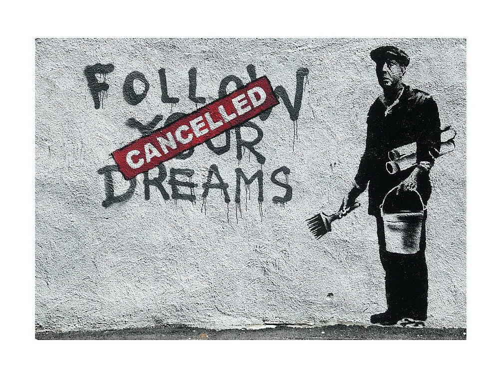 Papier Peint "Dreams Cancelled Banksy" 70 x 100 cm