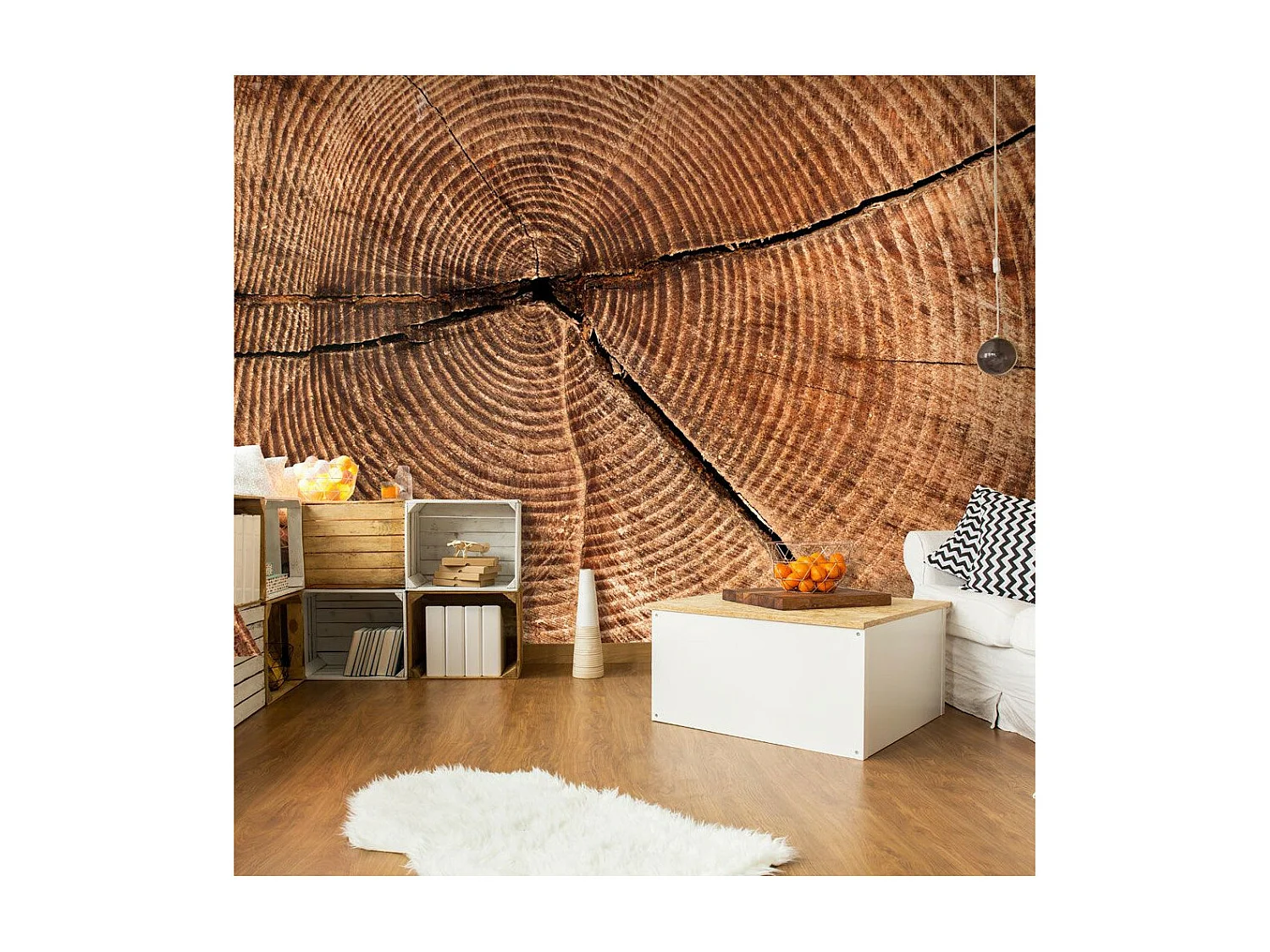 Papier Peint "Coupe D'un Tronc D'arbre" 154 x 200 cm