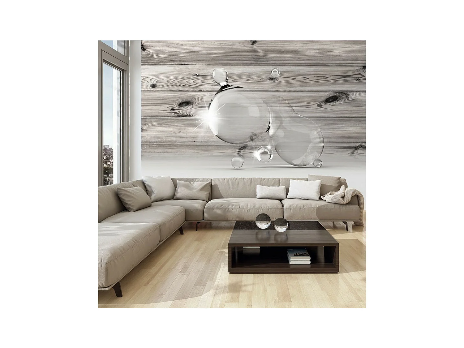 Papier Peint "Light in Drops of Water" 175 x 250 cm