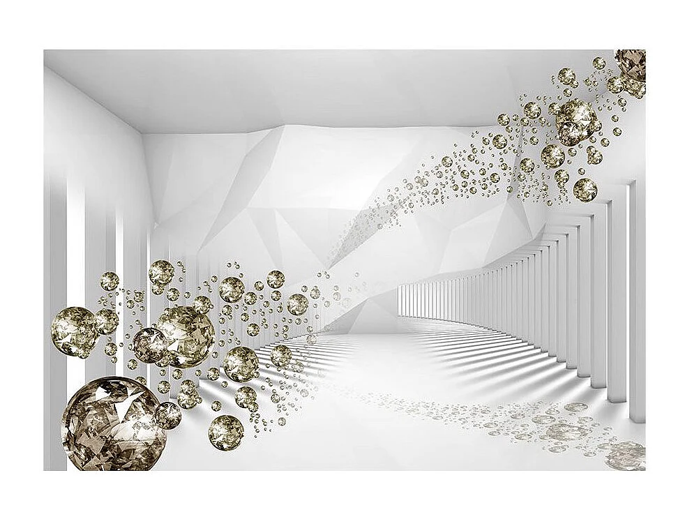 Papier Peint "Diamond Corridor Grey" 245 x 350 cm