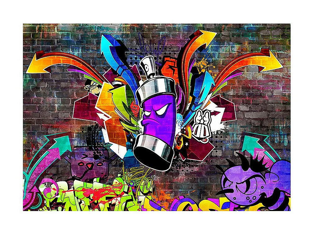 Papier Peint "Graffiti : Colourful Attack" 70 x 100 cm