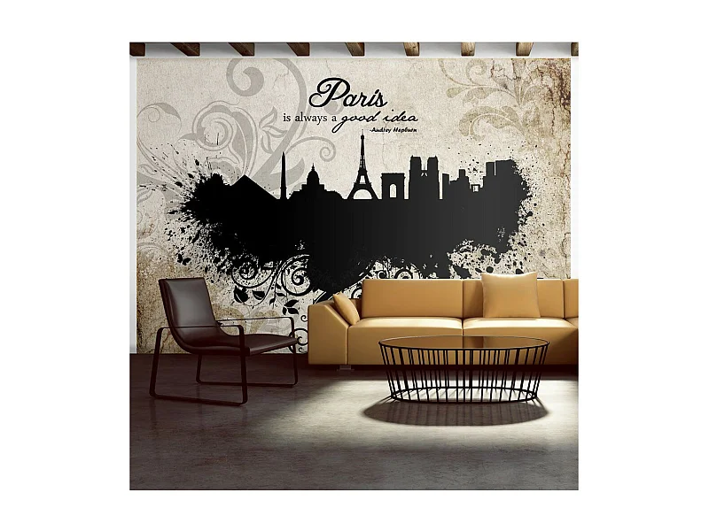 Papier Peint "Paris is Always a Good Idea Vintage" 105 x 150 cm