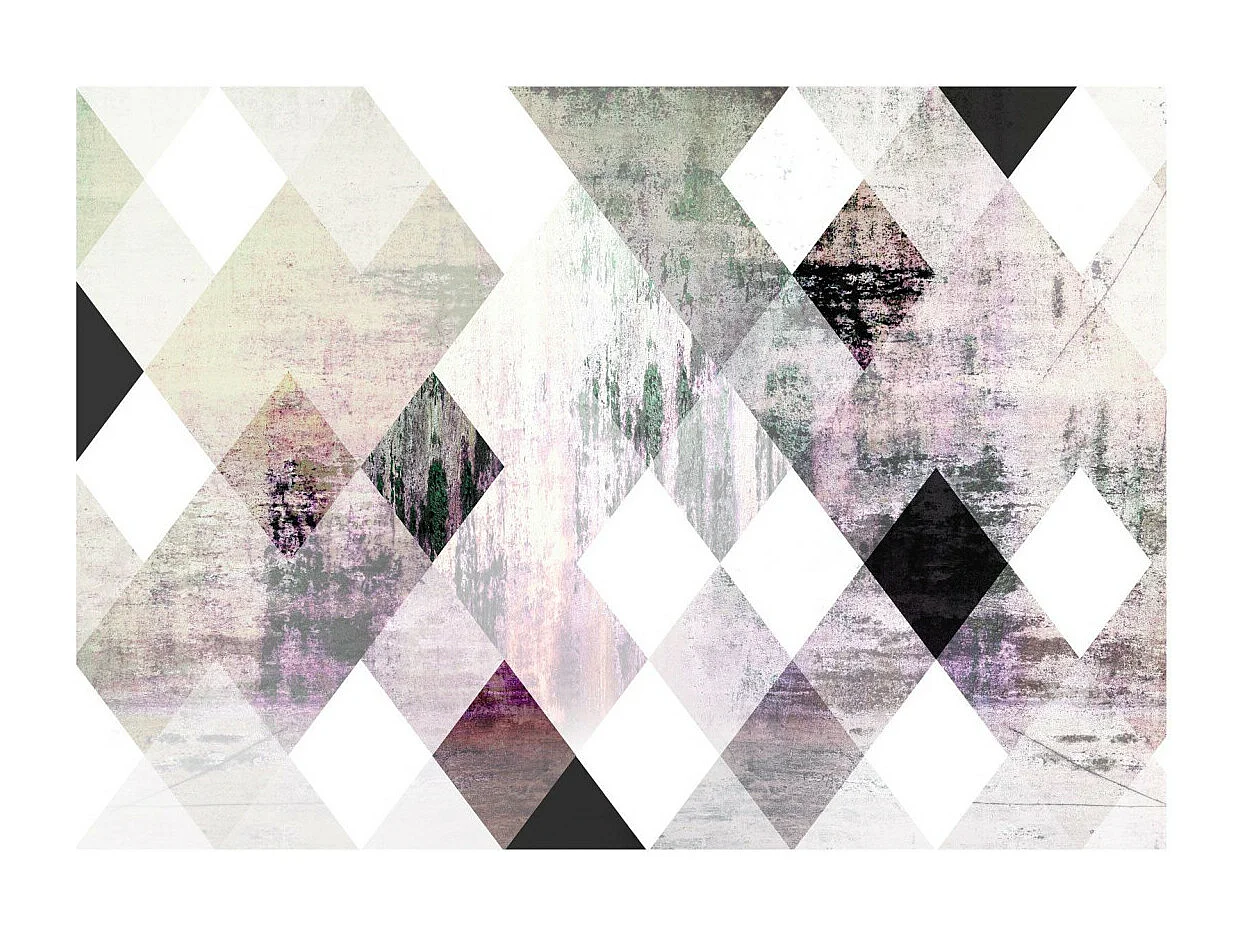 Papier Peint "Rhombic Chessboard Pink" 175 x 250 cm