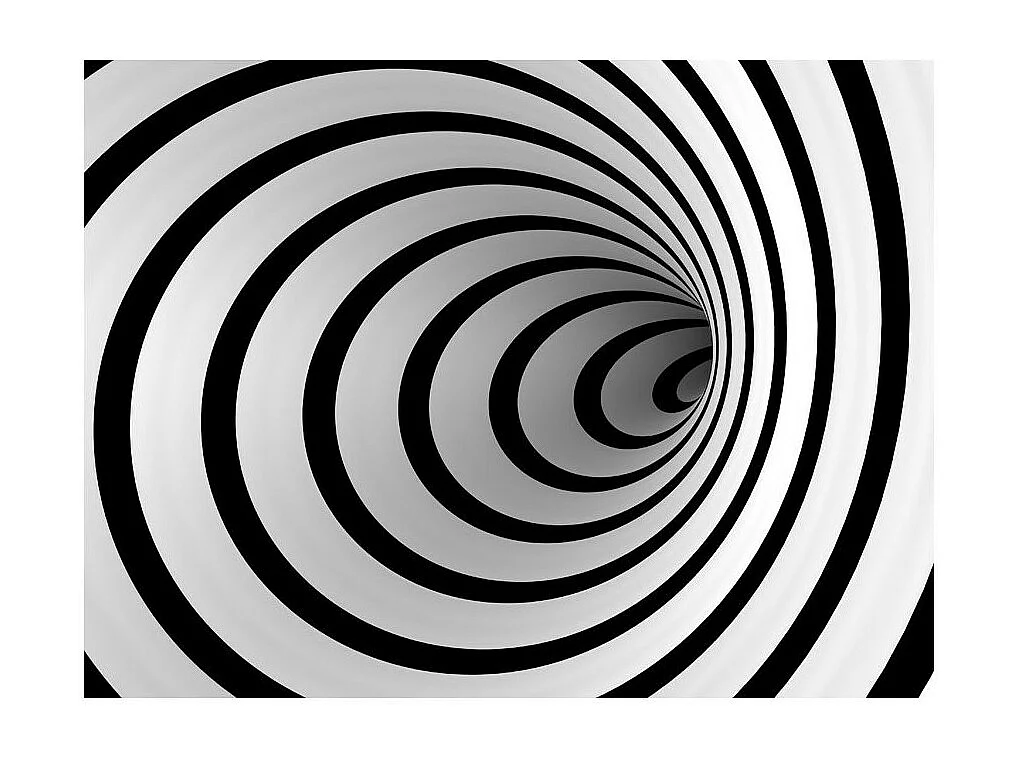 Papier Peint "Tunnel 3D Noir & Blanc" 154 x 200 cm