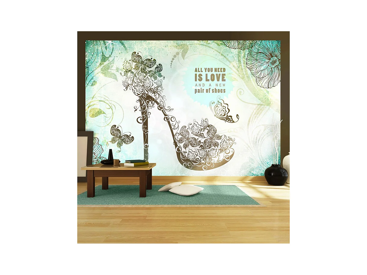 Papier Peint "All You Need is  a New Pair of Shoes" 70 x 100 cm