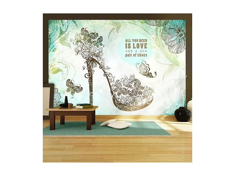 Papier Peint "All You Need is  a New Pair of Shoes" 70 x 100 cm