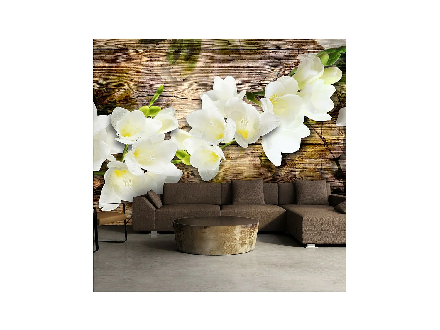 Papier Peint "Freesia on Wood" 175 x 250 cm