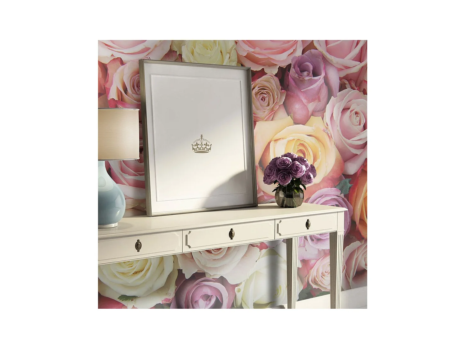 Papier Peint "Pastel Roses" 270 x 350 cm