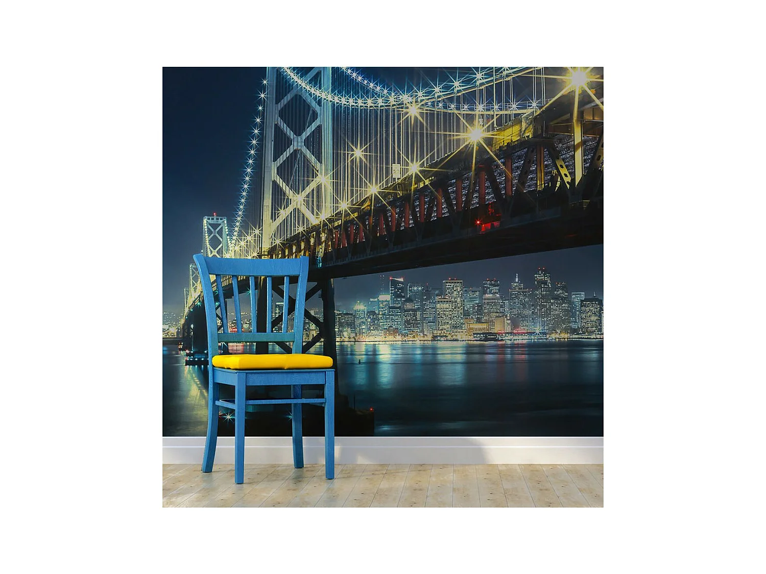 Papier Peint "Bay Bridge at Night" 154 x 200 cm
