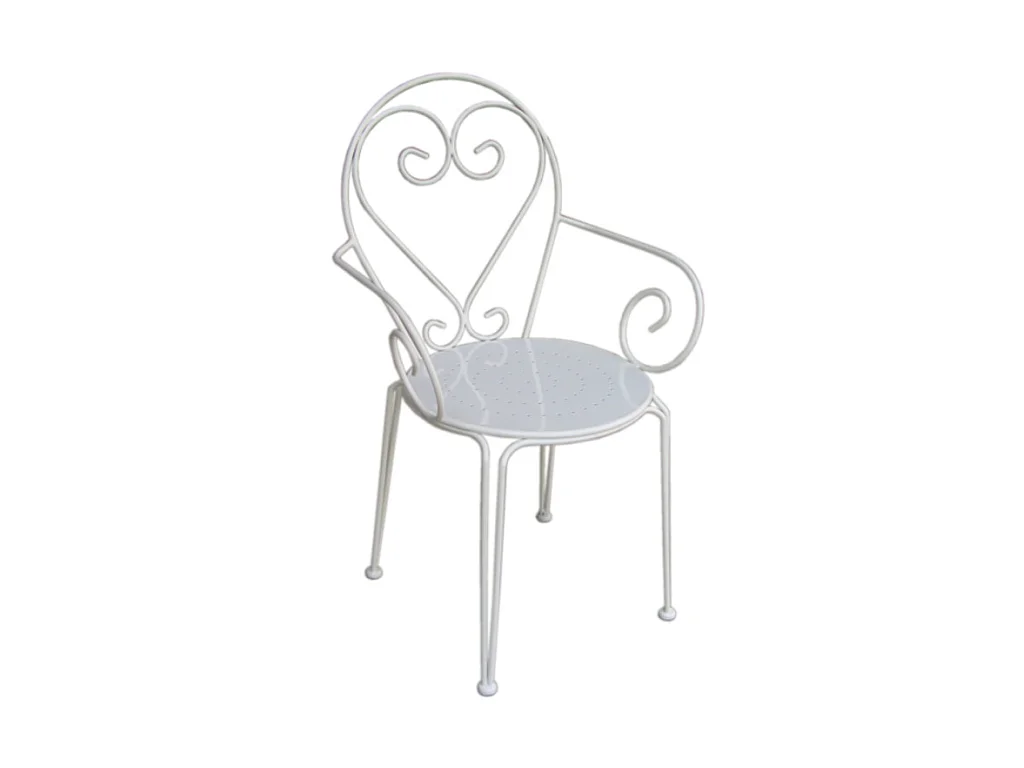 Gartensessel 4er-Set - Metall in Eisenoptik - Weiß - GUERMANTES von MYLIA