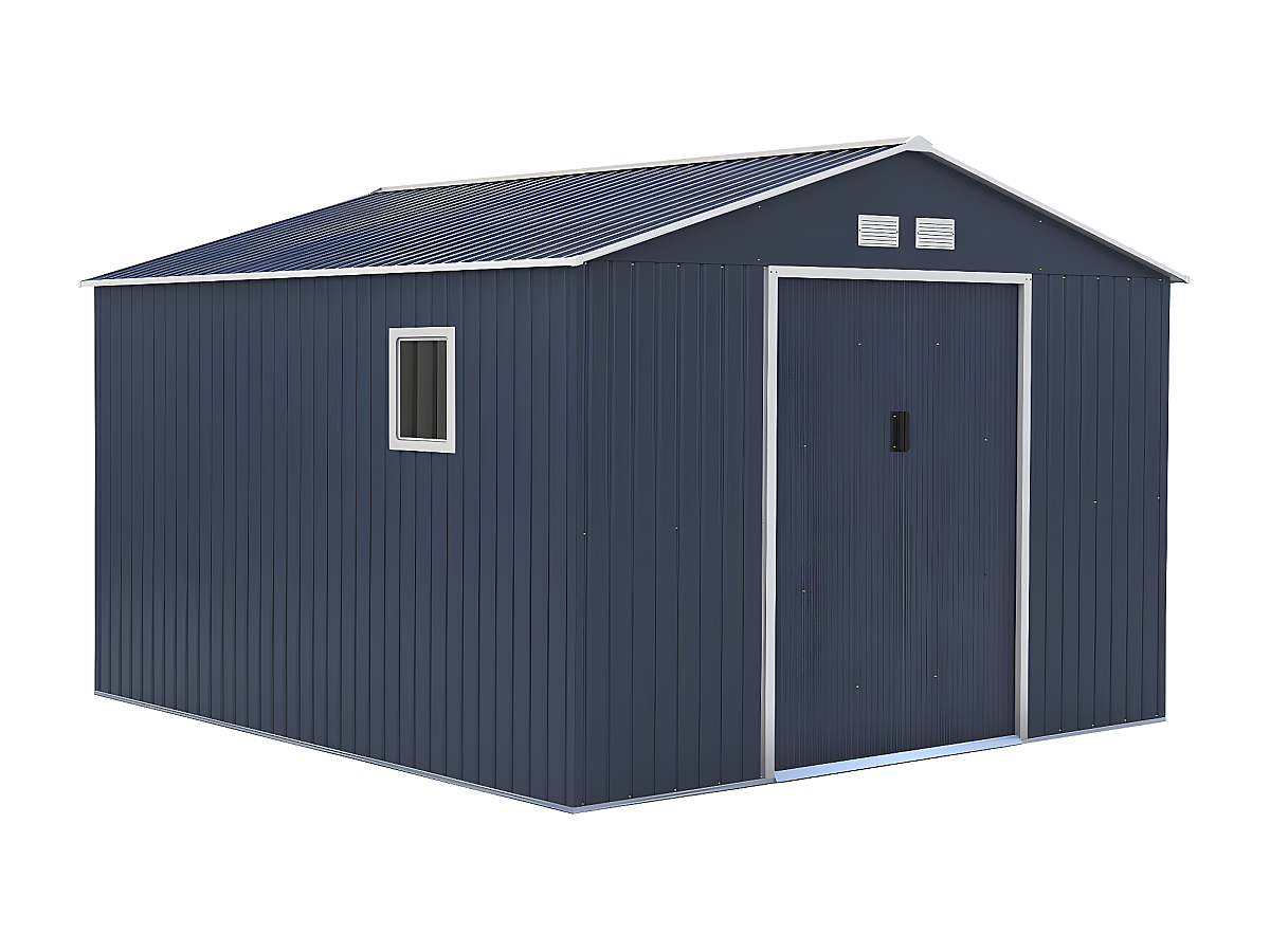 Gartenhaus ARCHER aus verzinktem grauen Stahl - 12,99m²