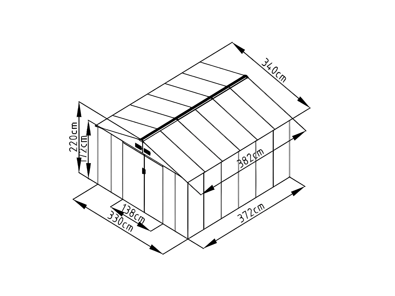 Abri de jardin métal en acier galvanisé gris 12,99 m² - ARCHER