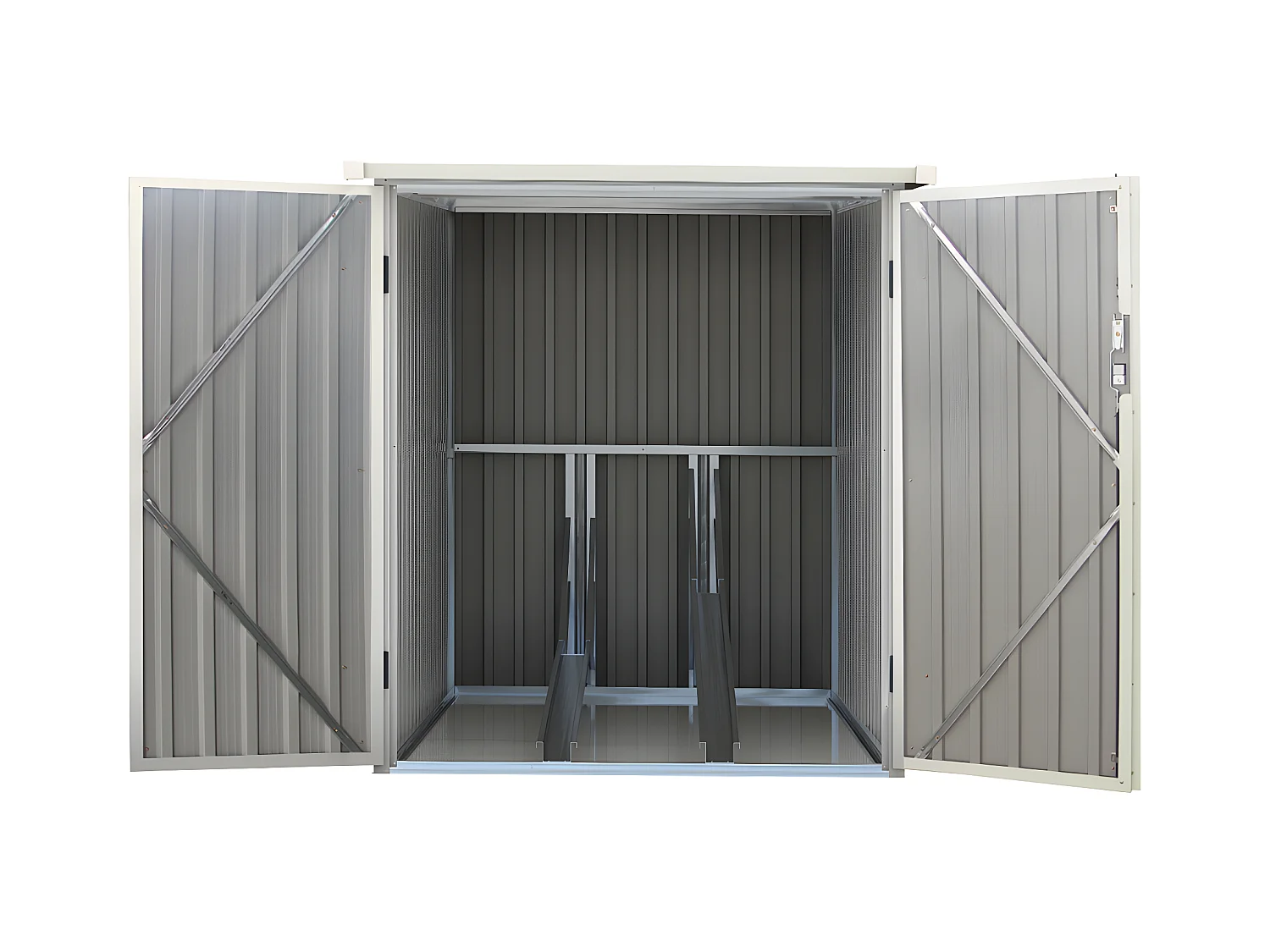 Abri à vélo métal en acier galvanisé gris anthracite 2,8 m² pour 2 vélos - NIKI