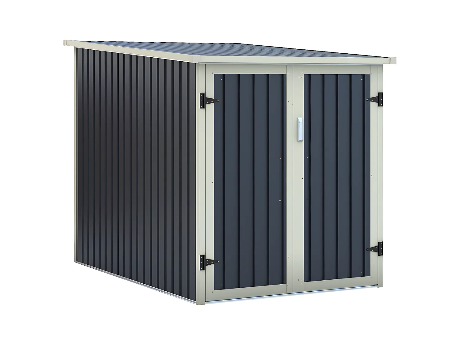 Abri à vélo métal en acier galvanisé gris anthracite 2,8 m² pour 2 vélos - NIKI